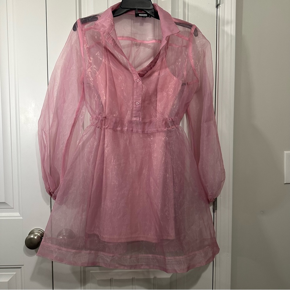 Missguided+ Blush Sheer Mini Dress